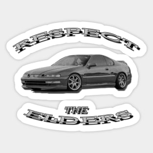 Honda Prelude Black/White 'Respect The Elders' Sticker